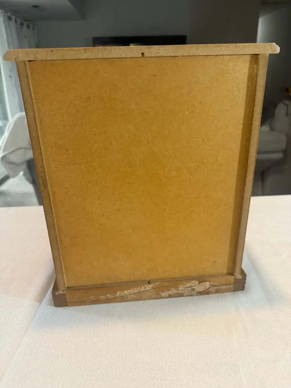 Vintage Tall Wooden Jewelry Armoire with 5 Drawers and Etched Glass Door